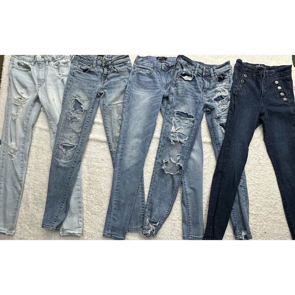 Gap, Aeropostale, American Eagle-Lot Of 5 Women’s Size 00, 0, & 2 Denim Jeans